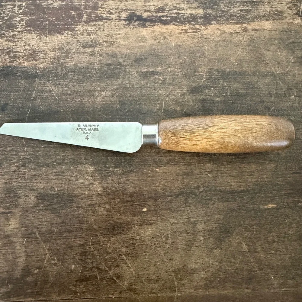R Murphy Cobbler Spatula Knives Lot of 5 USA Shoe Repair Wooden‎ Handle